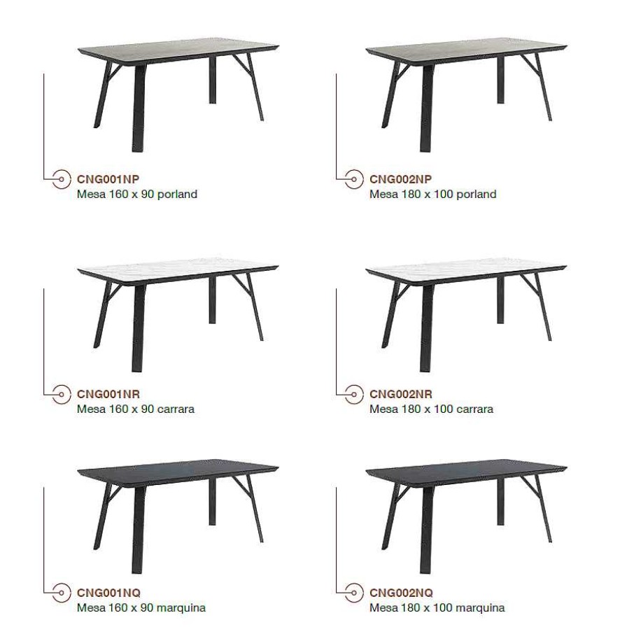 Mesas Azor | Mesa De Comedor Rectangular Soliluna