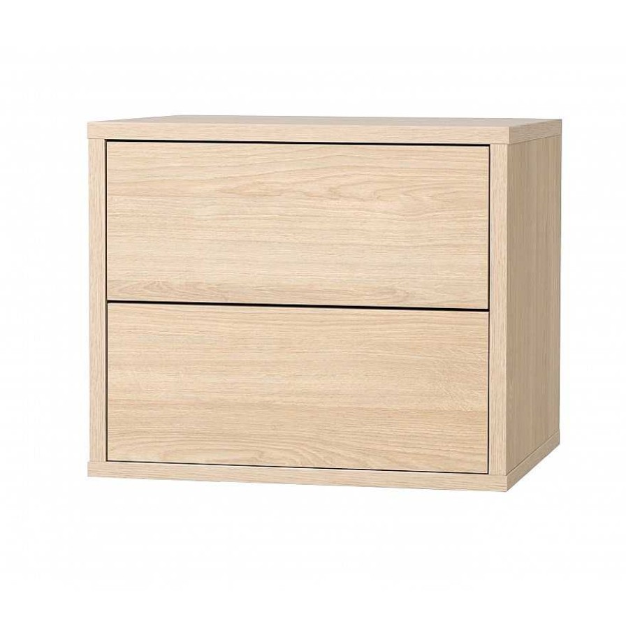 Dormitorio GDeco | Mesita De Pared 2 Cajones Nuttra