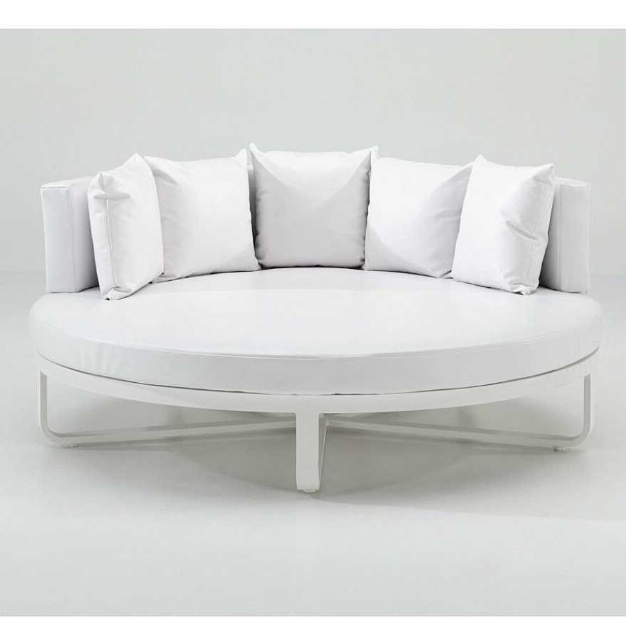 Jard N Almar Garden | Cama Exterior Redonda Blanca Polonia